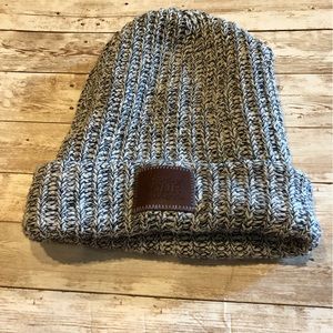 Love Your Melon Navy and cream beanie